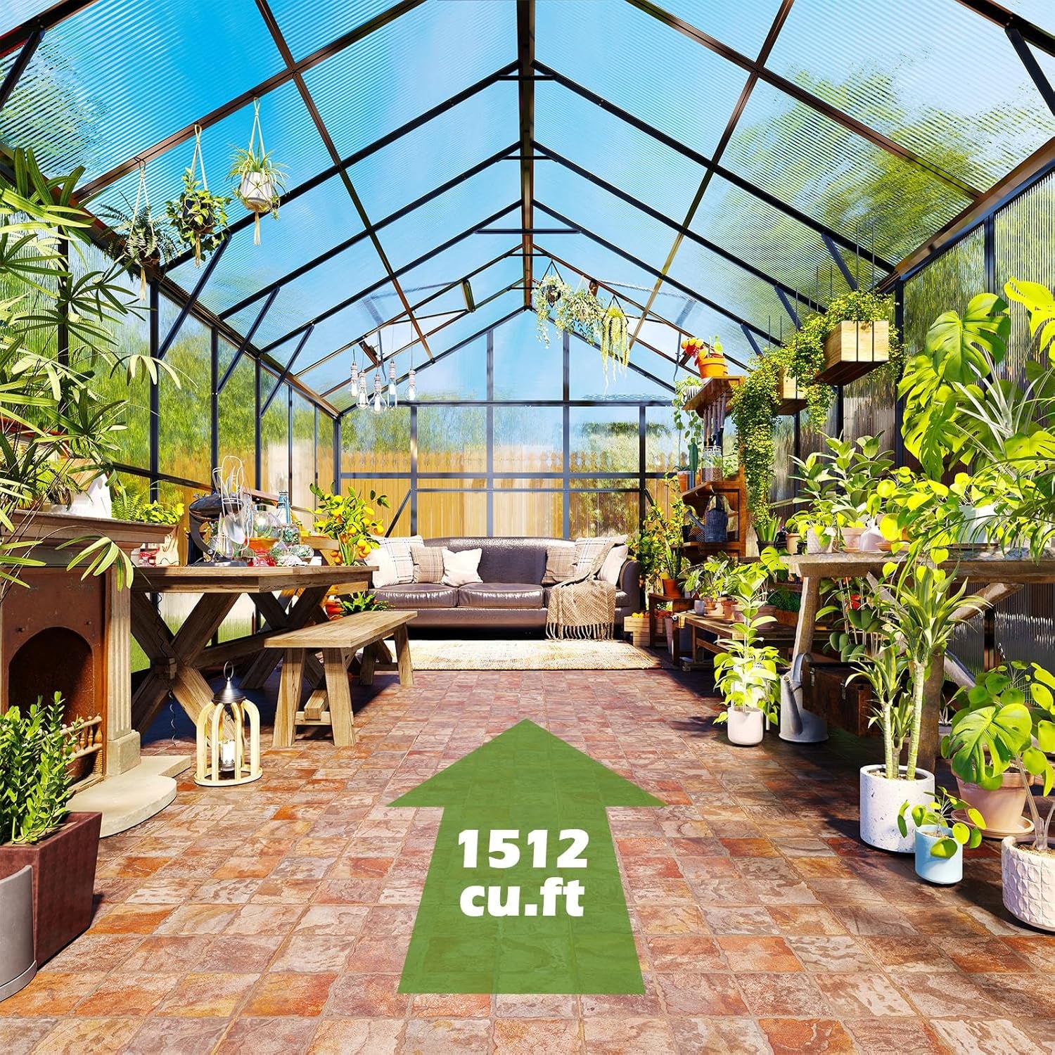 10X18X8.4 FT Polycarbonate Greenhouse with 4 Roof Vents & Rain Gutter, Heavy Duty Aluminum Greenhouse for Outdoor Garden Backyard, Black