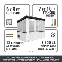 Willow White 6 Ft. X 9 Ft. X 7 Ft. 10 In. All Cedar Modern Greenhouse — Results & Stats
