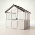 Walk-In Greenhouse Built for Year-Round Growing, All Cedar Construction, 4-Wall Polycarbonate, 13 Ft Shelving