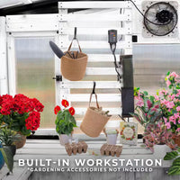 Willow White 6 Ft. X 9 Ft. X 7 Ft. 10 In. All Cedar Modern Greenhouse