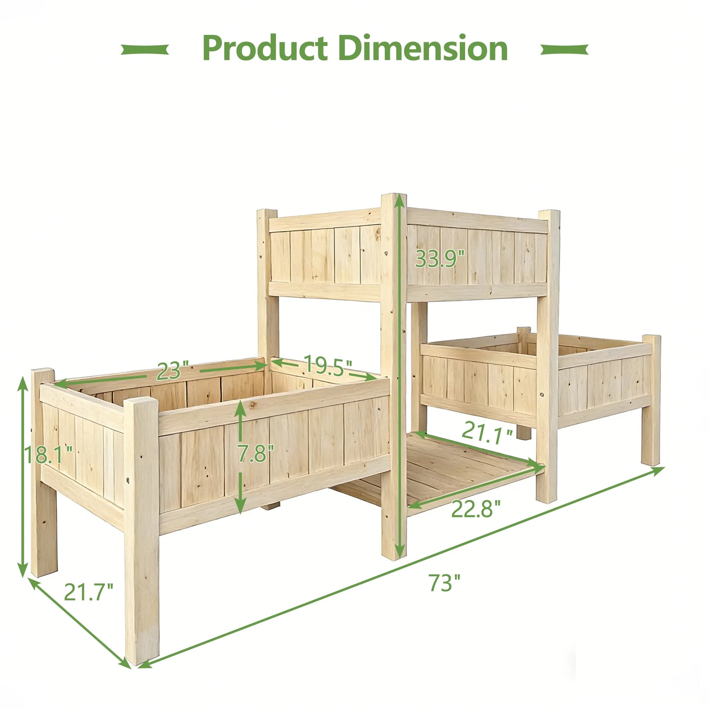 Raised Garden Bed, Wooden Planter Box, Raised Garden Bed with Legs for Backyard, Patio and Balcony