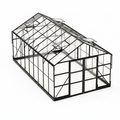 10X18X8.4 FT Polycarbonate Greenhouse with 4 Roof Vents & Rain Gutter, Heavy Duty Aluminum Greenhouse for Outdoor Garden Backyard, Black